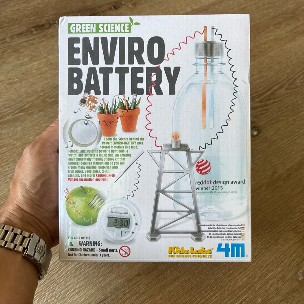 Green Science Enviro Battery Kit by 4M – Educational STEM Science Experiment Set